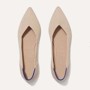 Rothy's The Point Flats in Ecru Beige Sz 7.5 Pointed Toe